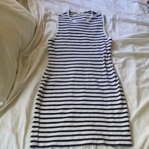 Aritzia (Wilfred Free) striped navy blue and white dress